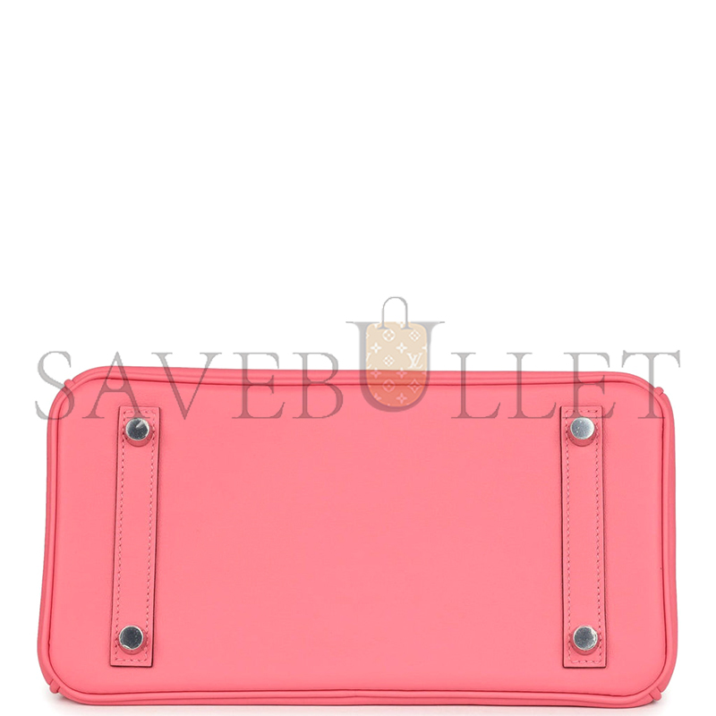 HERMES BIRKIN 25 ROSE AZALEE SWIFT PALLADIUM HARDWARE (25*20*13cm)